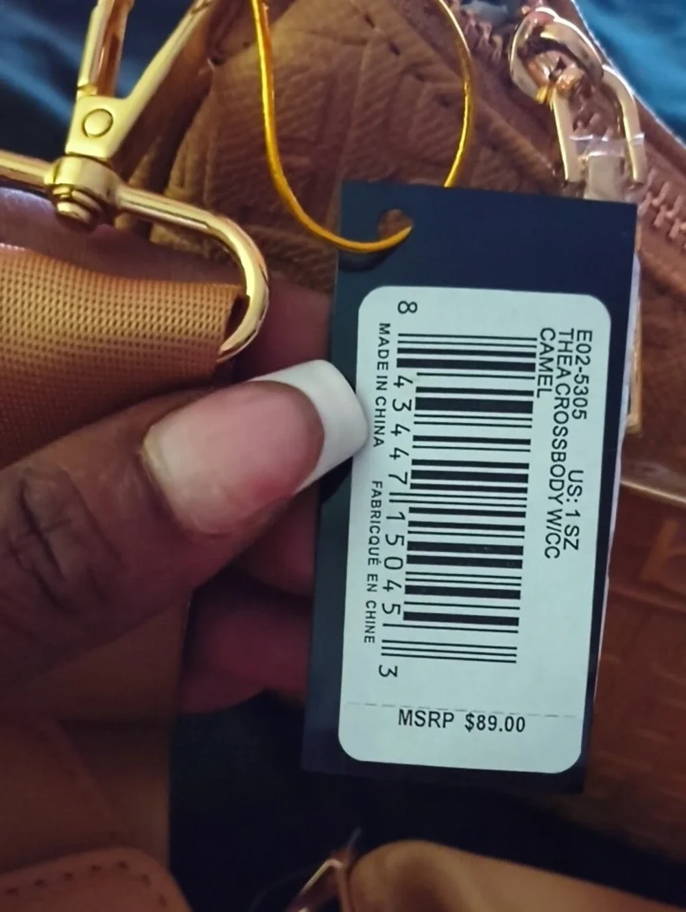 bebe Tan Logo Crossbody Bag with Adjustable Strap